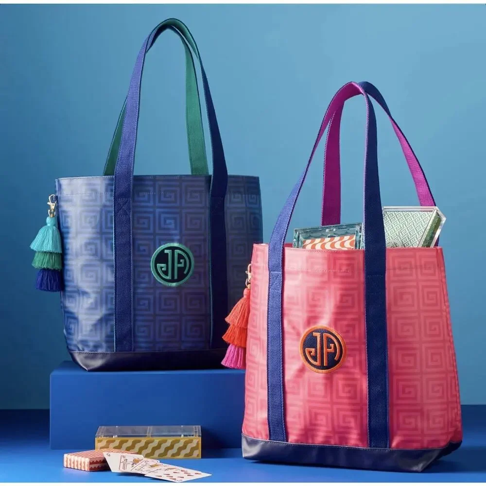 NEW Jonathan Adler x Michaels Tote Bag Blue 17x13